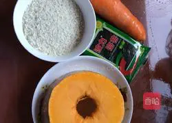 Illustration of how to make pumpkin and bird rice balls 1