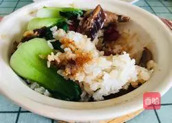 Illustration of home version of cured meat claypot rice 6