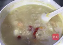 Illustration of how to make yam and sweet potato porridge 6