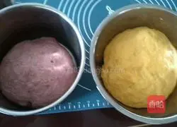 Illustration of how to make pumpkin and purple sweet potato cake 2