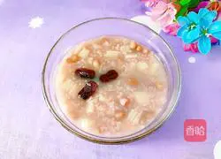 Illustration of making red dates, peanuts and yam porridge 10