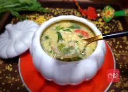 Illustration of how to make chrysanthemum chrysanthemum and minced meat and millet porridge 10