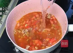 Illustration of how to make rice noodles with minced meat in sour soup 4