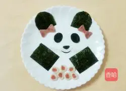 Illustration of how to make giant panda rice balls 6