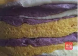 Pumpkin and Purple Sweet Potato Thousand Layers Illustration of how to make hair cake 7