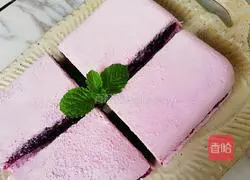soft Illustration of how to make glutinous and sweet purple potato sponge cake 3