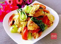 Illustration of how to make egg and vegetable fried pancakes 10
