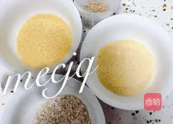 Illustration of how to make mango, sesame oatmeal, cornmeal and millet rice paste 1