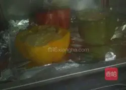 Illustration of how to make baked rice with bell peppers 5