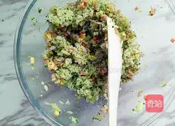 Illustration of how to make broccoli cheese rice balls 11