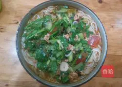 Illustration of how to make pickled cabbage rice noodles 9