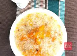 Illustration of how to make pumpkin and mung bean porridge 8