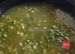 Long vat Illustration of how to make braised rice with diced beans and meat 14