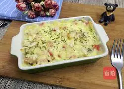 Cheese and Bacon Baked Rice Recipe Illustration 7