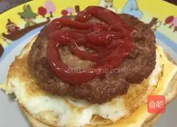 Illustration of how to make pork fillet and egg burger 4