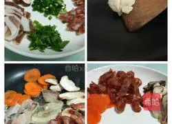 Illustration of how to make sausage clay pot rice 5