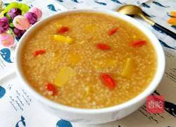 Illustration of how to make chestnut and millet porridge 1