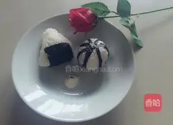 Illustration of how to make Japanese rice balls 5