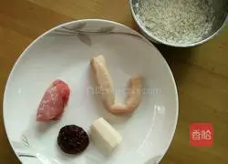 Illustration of how to make small intestine, mushroom and minced meat porridge 1