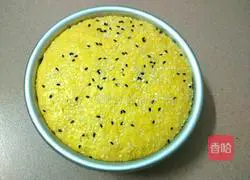 Illustration of how to make pumpkin hair cake (sesame version) 7
