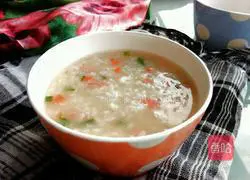 Illustration of how to make ham and shrimp porridge 6