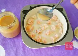 Illustration of how to make nutritious rice cereal with shrimp balls (baby food supplement) 12