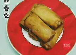 Illustration of how to make three-silk spring rolls 8