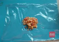 Illustration of how to make meat floss and ham rice balls 5