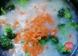 Illustration of how to make vegetable and shrimp porridge 9