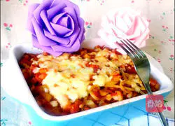 Illustration of how to make Italian baked pasta with colorful tomato sauce 15