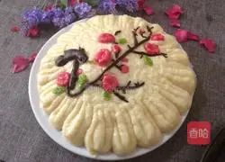 Illustration of how to make plum blossom hair cake 10