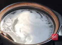 Illustration of how to make rice and perilla rock sugar porridge 4