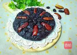 Illustration of how to make black rice cake 15