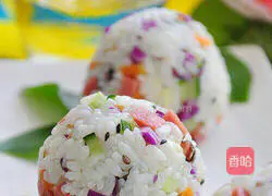 Illustration of how to make colorful rice balls 5