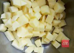 Illustration of how to make potato rice bowl 1