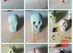 Illustration of how to make Skeleton Finger Red Date Hair Cake 3