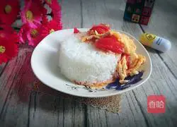 Illustration of how to make tomato rice bowl 9