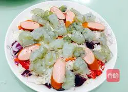 Durian Seafood Cheese Illustration of how to make baked rice 6