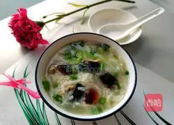Illustration of how to make preserved egg and vegetable porridge 10
