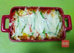 Illustration of tomato chicken baked rice 13