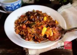 Assorted Sausage Braised Rice Recipe Illustration 15