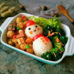 Christmas Snowman Rice Ball