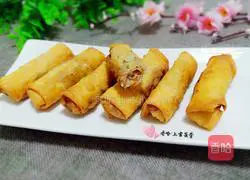 Illustration of homemade colorful vegetable spring rolls 12