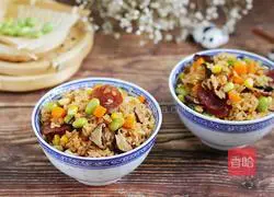 Illustration of how to make braised sausage and vegetables with rice 8