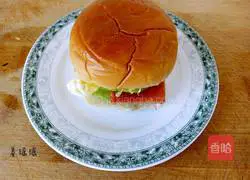 Illustration of how to make bean paste burger 10