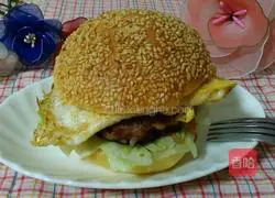 Pork and Egg Burger Recipe Illustration 13