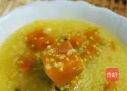 Autumn health millet Illustration of how to make pumpkin porridge 11