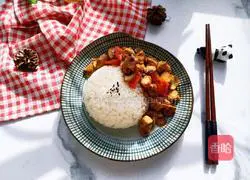 Illustration of how to make fried chicken breast with mushrooms and rice bowl 18