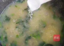 Illustration of how to make pork liver and spinach porridge 7