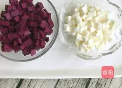 Illustration of how to make yam, purple sweet potato and oatmeal porridge 3